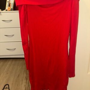 Red Off-Shoulder Dress
